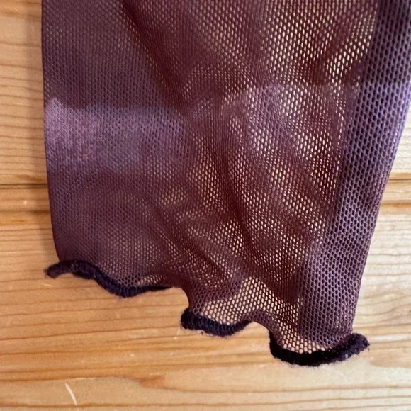Urban Outfitters Mesh Crop Top Purple Brown Lettuce XS Whimsigoth Fairy Y2K - Picture 3 of 7